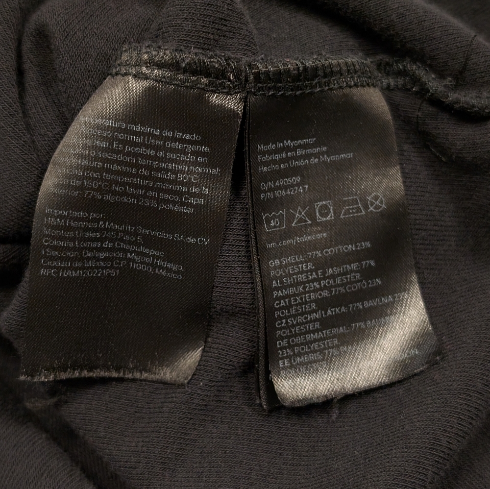 H&M Regular Fit Terry Polo Shirt Black Men's M - Picture 10 of 11